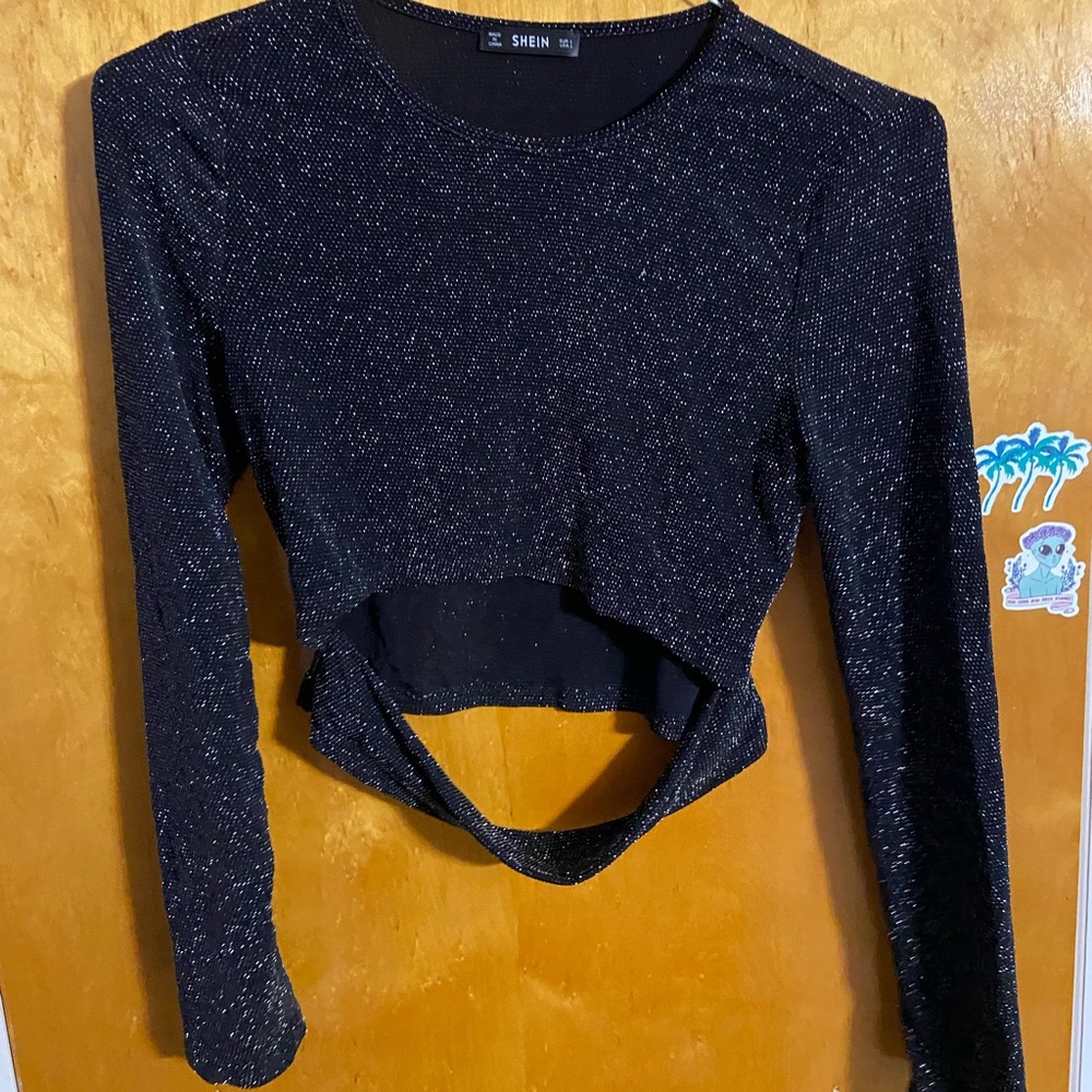 Sparkly cut out crop top